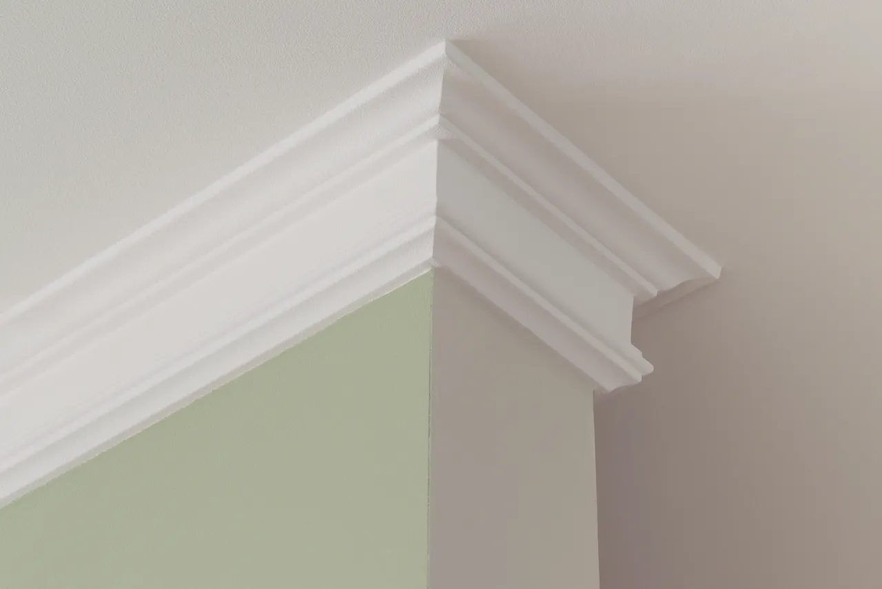 Detailed ceiling crown molding installed by Avelino Home Renovation in New Jersey