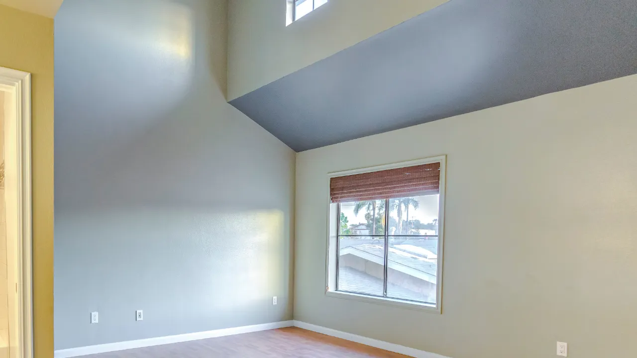 Empty bedroom with high ceiling freshly painted in New Jersey
