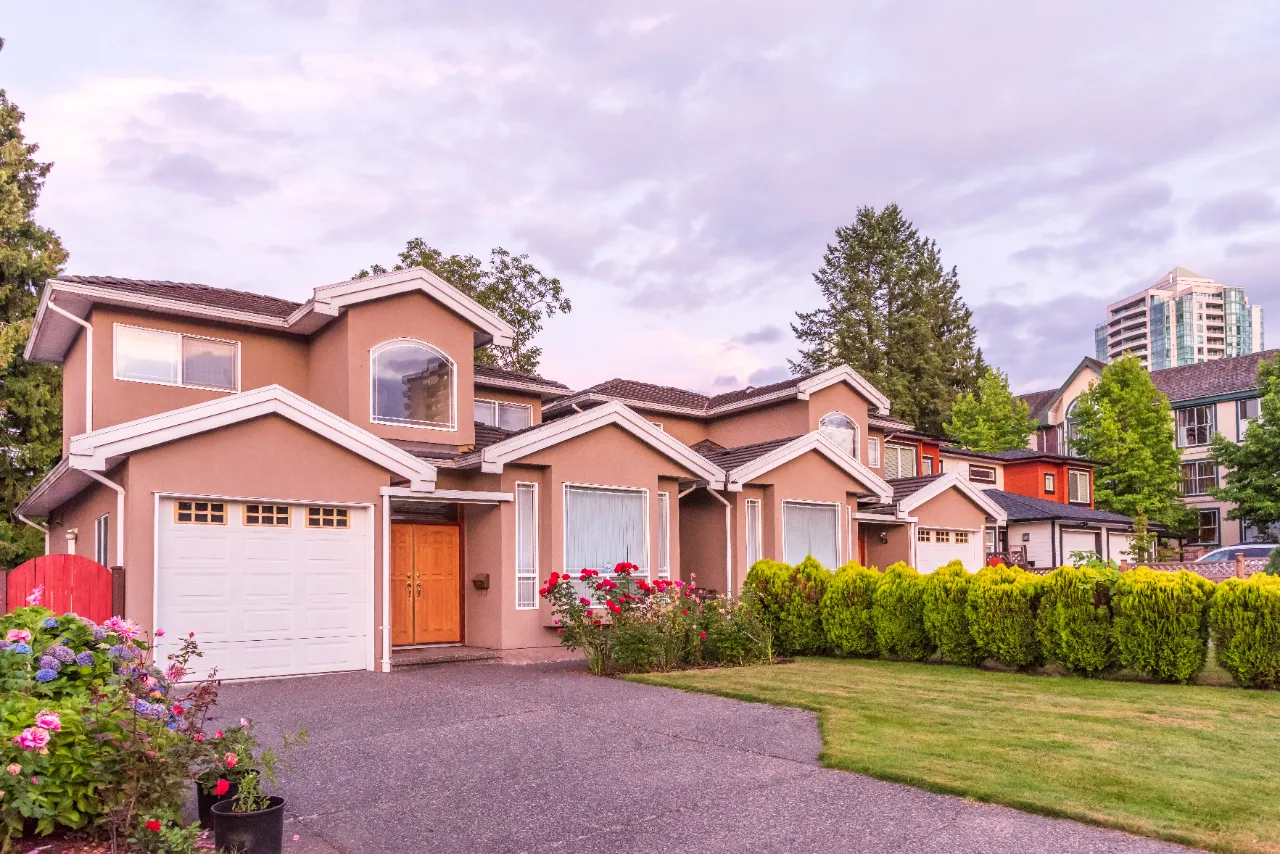 Suburban homes with fresh exterior paint in New Jersey