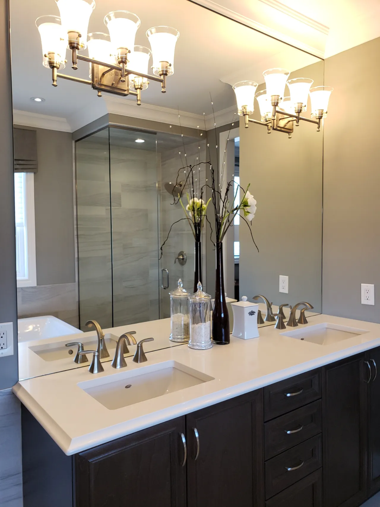 Bathroom with a double sink and luxury finishes in New Jersey