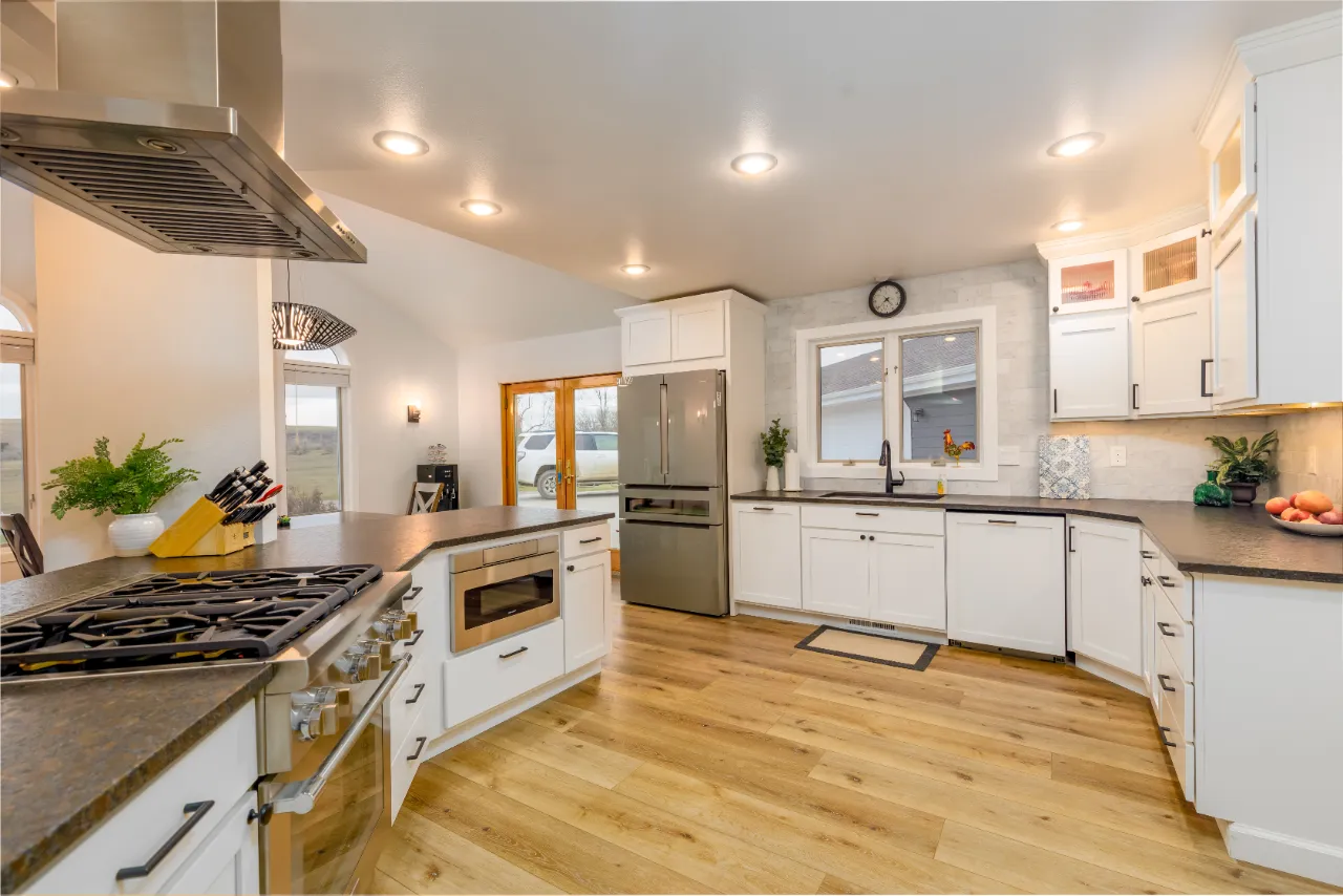 Kitchen with center island and stainless steel appliances in New Jersey