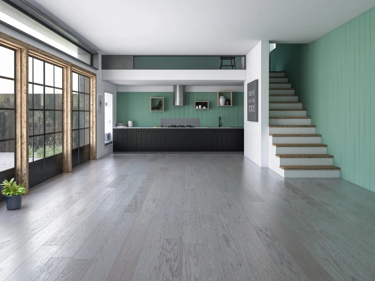 Modern kitchen interior with vinyl flooring installed by Avelino Home Renovation in New Jersey