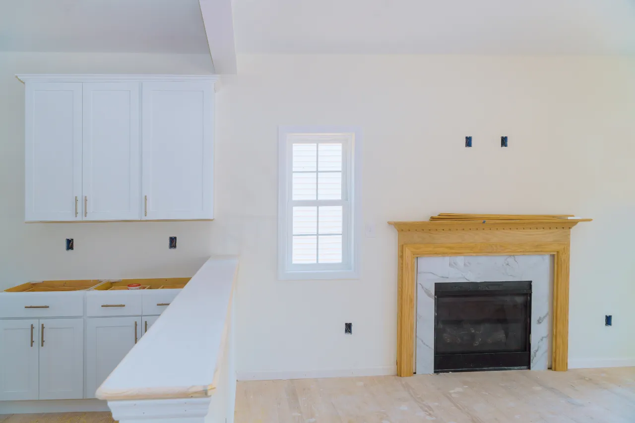 Kitchen interior being prepped and painted in New Jersey
