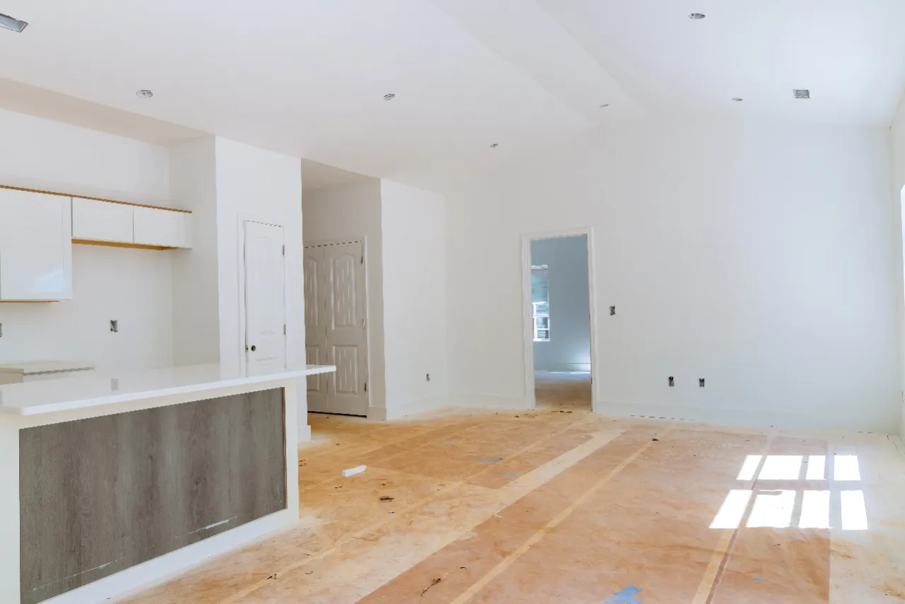 Interior room with cabinets and doors being finished in New Jersey